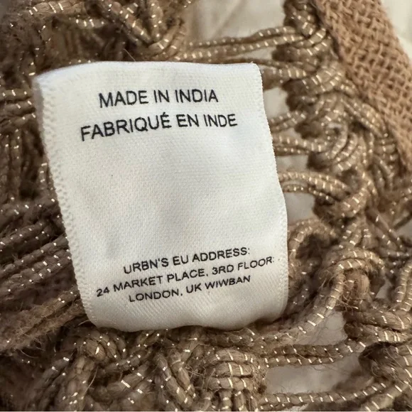 NWOT Anthropologie macrame boho tote - Picture 6 of 7